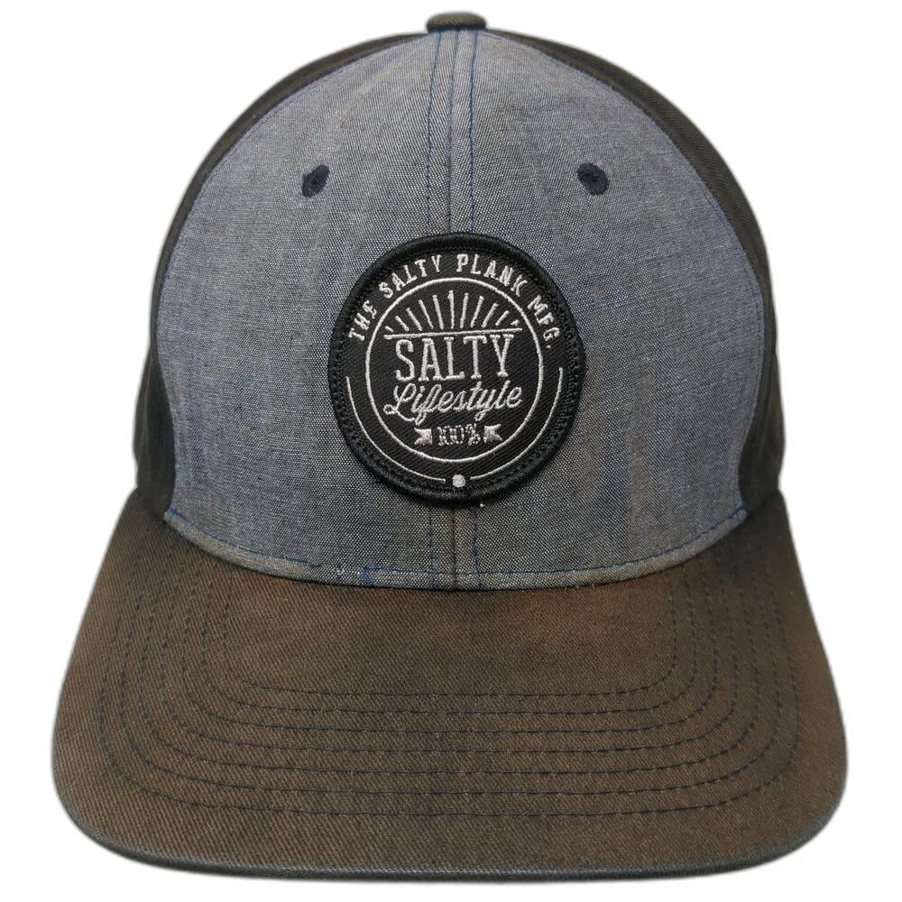 Original Snapback Black Hat One Size Salty Plank Mfg Lifestyle Patch Brown Brim